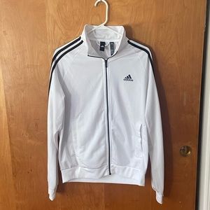 White with Black Accents Adidas Zip-Up Jacket